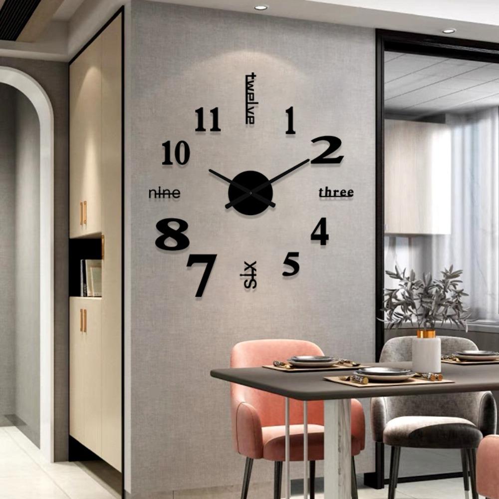 Creative Frameless Wall Clock Wall Mechanism Wall Decoration Night light Arrows Decal DIY Digital Wall Clock Living Room Office