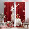 2 шт., 2D печать на плоскости Современные шторы Белый Рождественский Олень Полиэстер (без удилища) Праздничное использование для кухни-гостиной