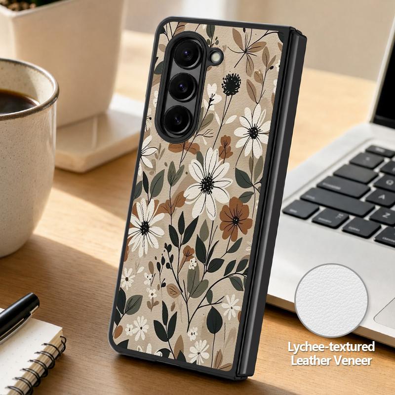 Винтажный чехол с цветочным принтом для Samsung Z Fold 8 Ultra 7 6 5, роскошная кожаная наклейка, жесткий чехол-книжка для телефона Galaxy Z Fold8 Fold7 Fold6