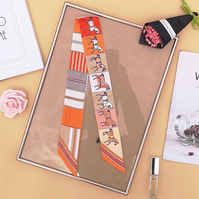 Fashion Multifunction Silk Scarf for Women  Hair Ribbons Headbands Bandana Female Bag Wrist Wrap Neckerchief Foulard Neck Ties