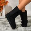 Fashion Women Ankle Boots Plush Warm Short Tube Thick Soled Snow Boots 2024 Autumn/winter New Simple Retro Platform Casual Cotton Boots