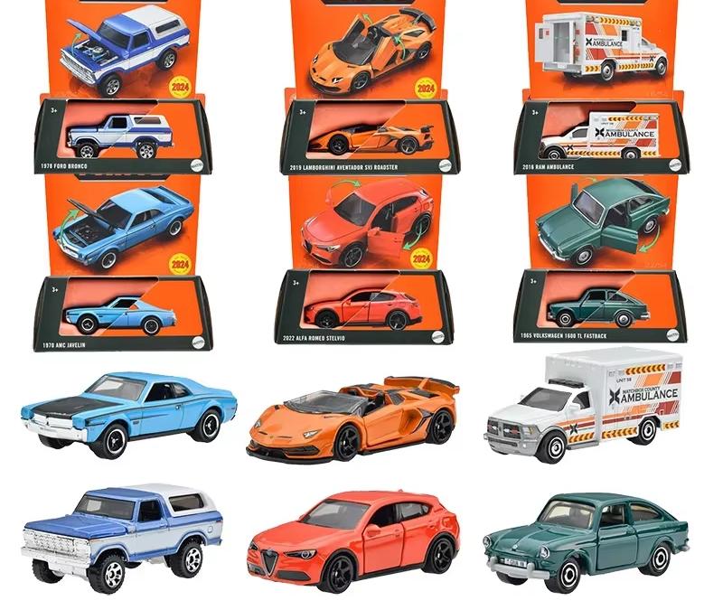 XYCT7 Оригинальные игрушки Mattel Matchbox Машинка Движущиеся части 1/64 Amc Javelin Ford Bronco Alfa Romeo Stelvio Модель автомобиля Подарок для коллекционеров