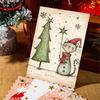 20 Sheets Christmas Postcard Vintage Xmas Tree Cat Gingerbread Man Snowman Reindeer Greeting Card for Winter Party Supplies
