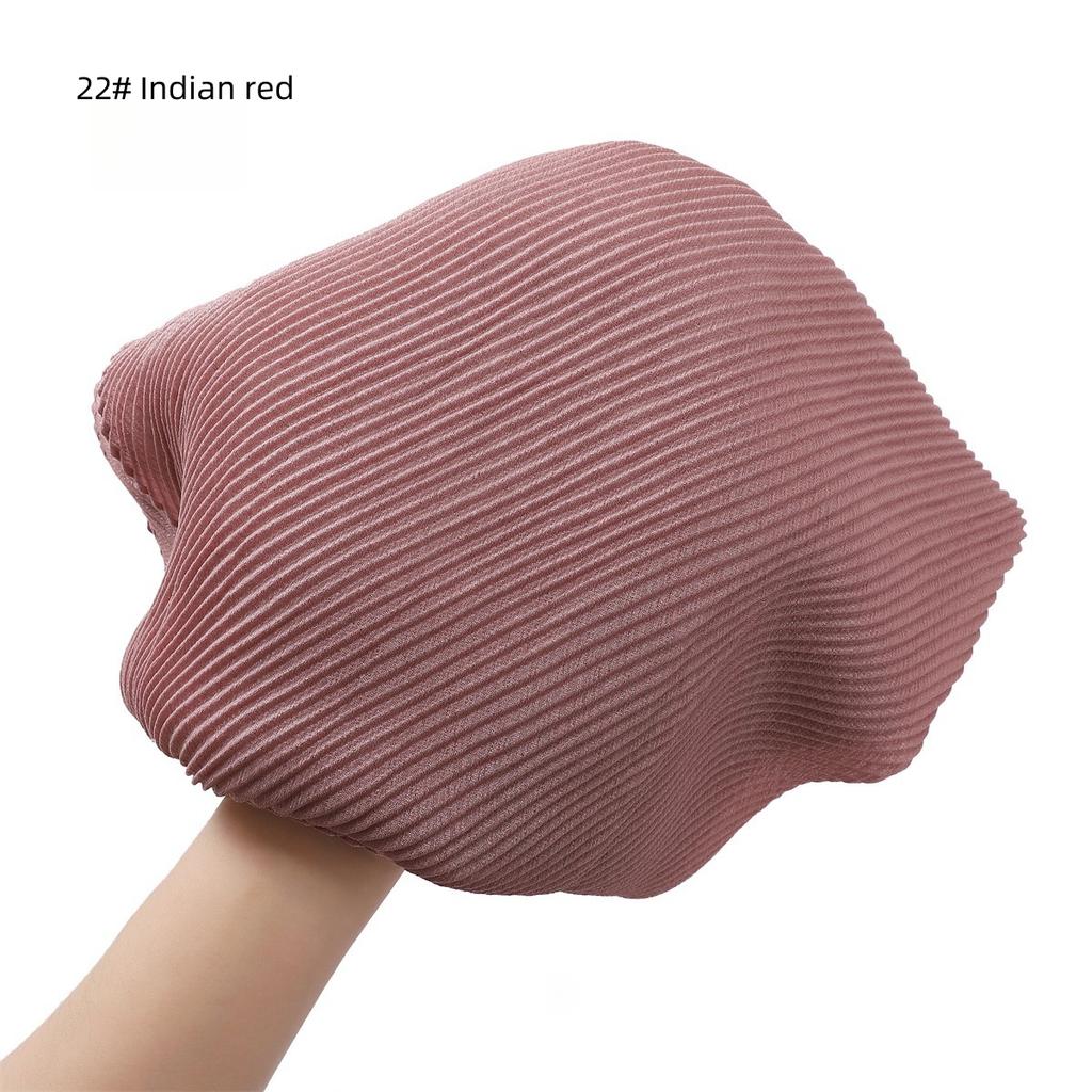 High Quality Breathable Women's Shiny Pleated Hijab Scarf Fashion Polyester Golden Sliver Crinkle Head Wraps Islamic Turban