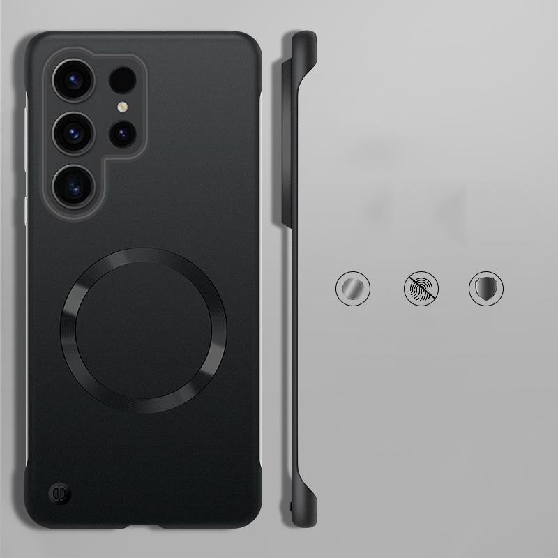 Тонкий жесткий ПК для Magsafe Магнитный безрамочный чехол для iPhone 16 Pro 15 14 Plus 13 12 Pro Max Samsung S25 Ultra S24 S23 S22 Plus Матовый цветной сплошной чехол