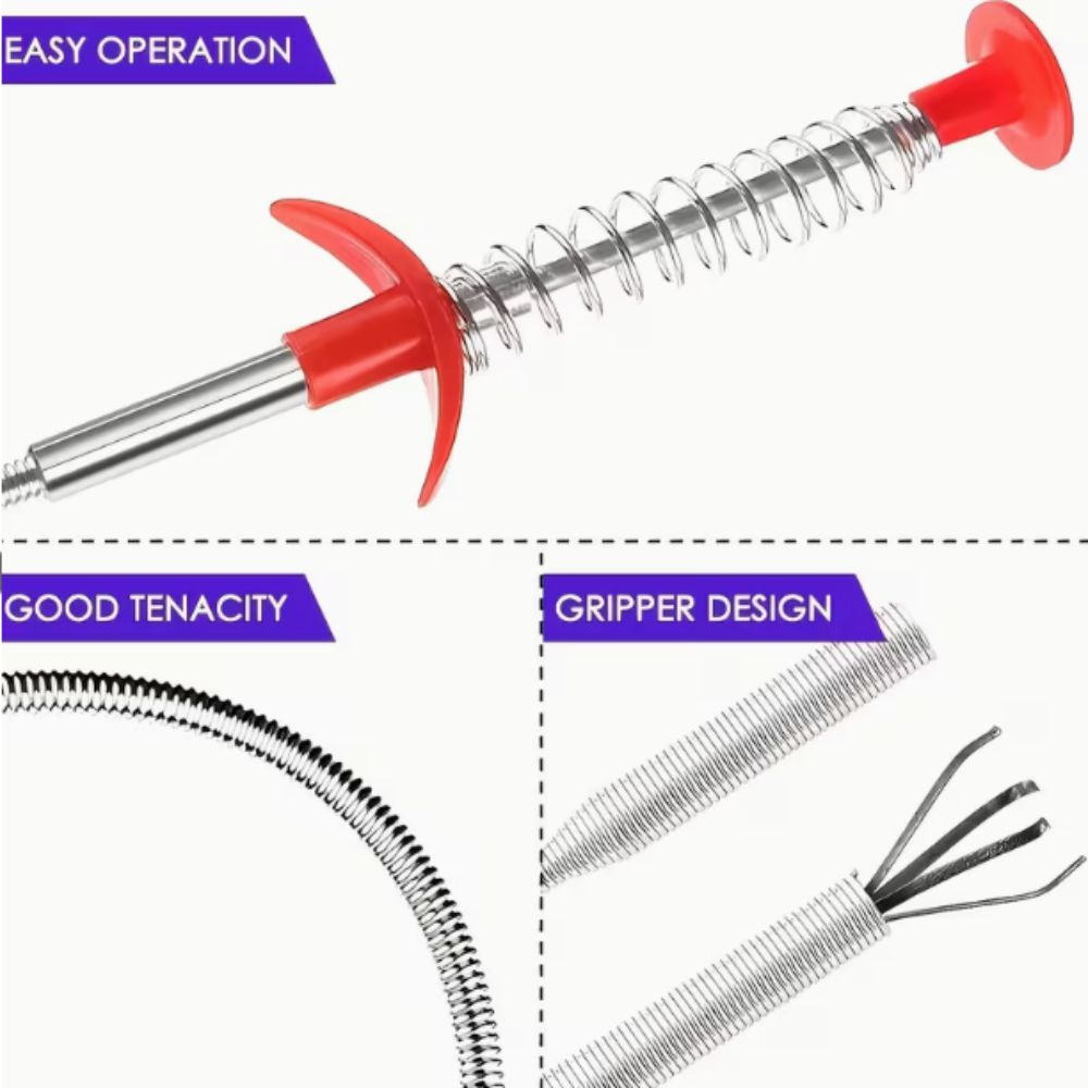 Flexible Design Pipeline Dredging Tool Spring Grip Sewer Cleaning Picker  Kitchen Sink Cleaning