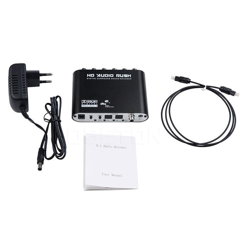 5.1 Audio Gear DTS AC-3 6CH Digital Audio Converter LPCM To 5.1 Analog Output 2.1 Digital Audio