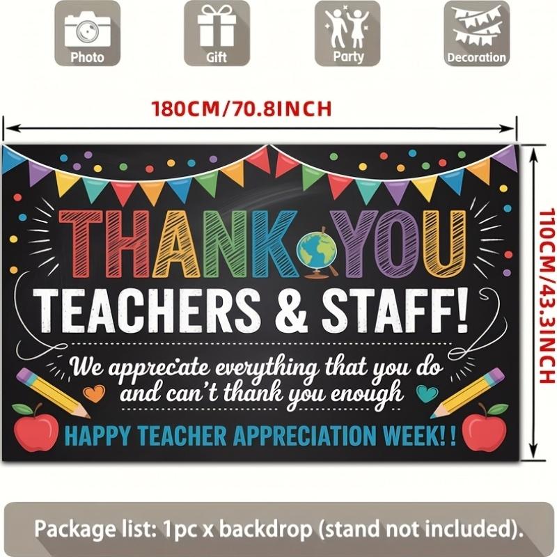 1pc, 2D flat, backdrop for thanking teachers and staff, suitable for graduation decorations, classroom decorations, wsj