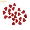 100Pcs 2 Holes Red Love Heart Wooden Button