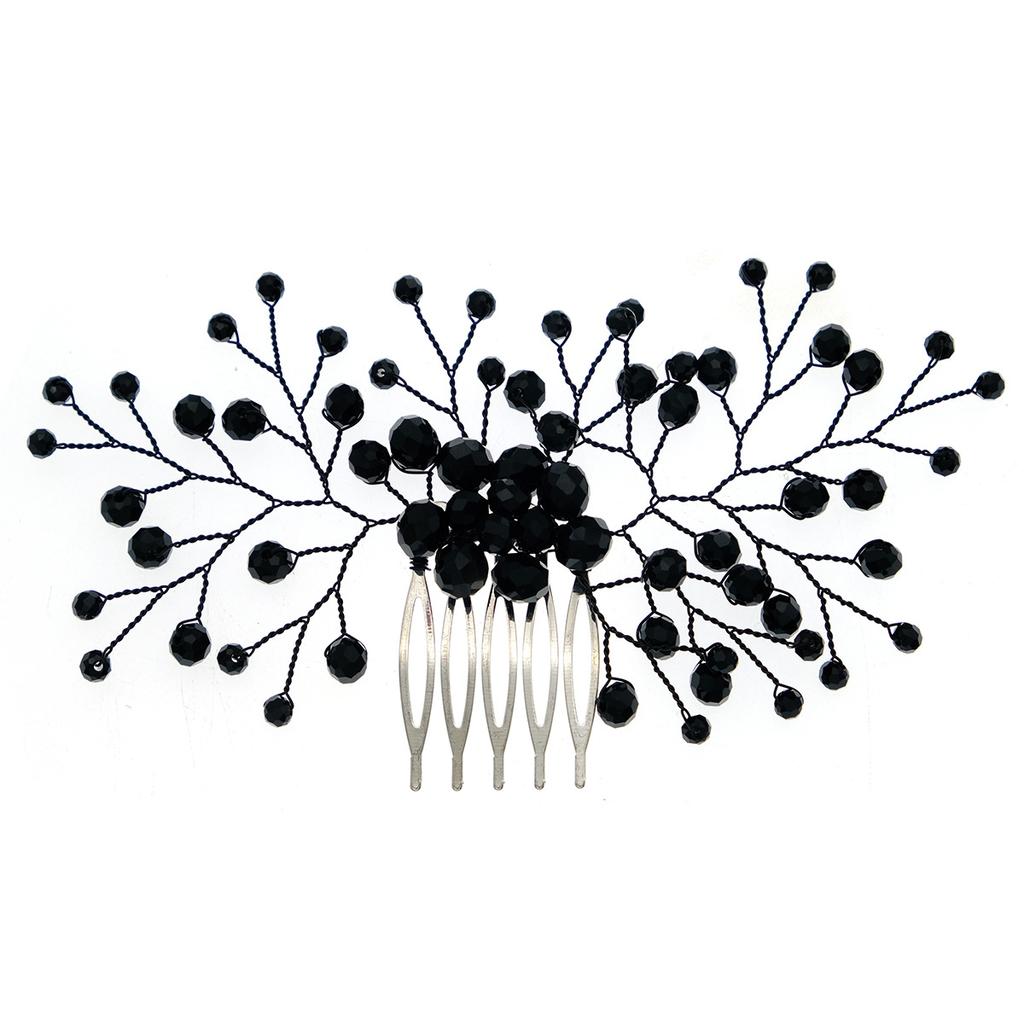 New Bridal Wedding Hair Accessories Handmade Crystal Hair Comb Holiday Party Accessories Halloween Black Comb for Women
