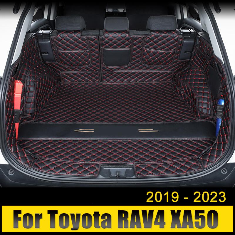 Для Toyota RAV4 XA50-2022 2023 изготовленные на заказ коврики в багажник, кожаные прочные подкладки для багажника, коврики для багажника, задний интерьер
