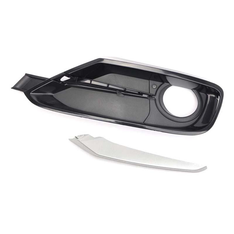 Car Fog Light Grille Cover Bezel With Silver Trim For BMW 3 Series F30 F31 Sport Line 2012 2013 2014 2015