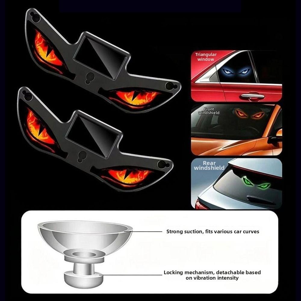 Solar Car Warning Light Suction Cup Evil Eye Light New Vehicle Safety Light