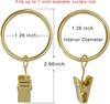 90 Pack Curtain Rings with Clips, Curtain Clips with Rings, 1.25 Inch Inner Diameter Curtain Rings, Fits up to 1 Inch Curtain Rods, Black