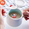 Привет, креативная керамическая кружка с крышкой, ложка, милая женская корейская чашка для завтрака с водой, чашка для чая с молоком и кофе