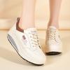 Женские кроссовки с увеличением роста Белые кожаные на платформе Повседневные Простые Толстая подошва Обувь для студентов