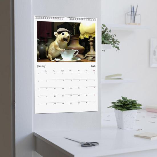 Bad Taxidermy Calendar 2026 Awkward Animal Photo Wall Calendar Unintentionally Decor Unique Prank Funny Office Kitchen