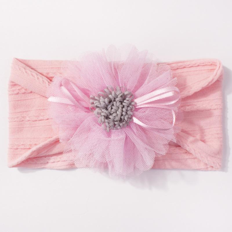 Hot-selling New Children's Headband Cute Mesh Flower Baby Jacquard Headscarf Comfortable Baby Jewelry