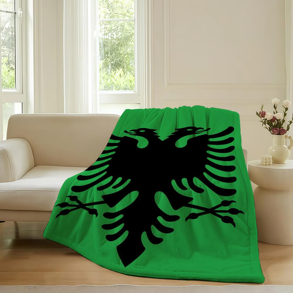 Флаг страны А Албания Плед для дивана Офиса Кровати Самолета Путешествий Сна Чтения Отдыха Кемпинга Мягкий и Теплый