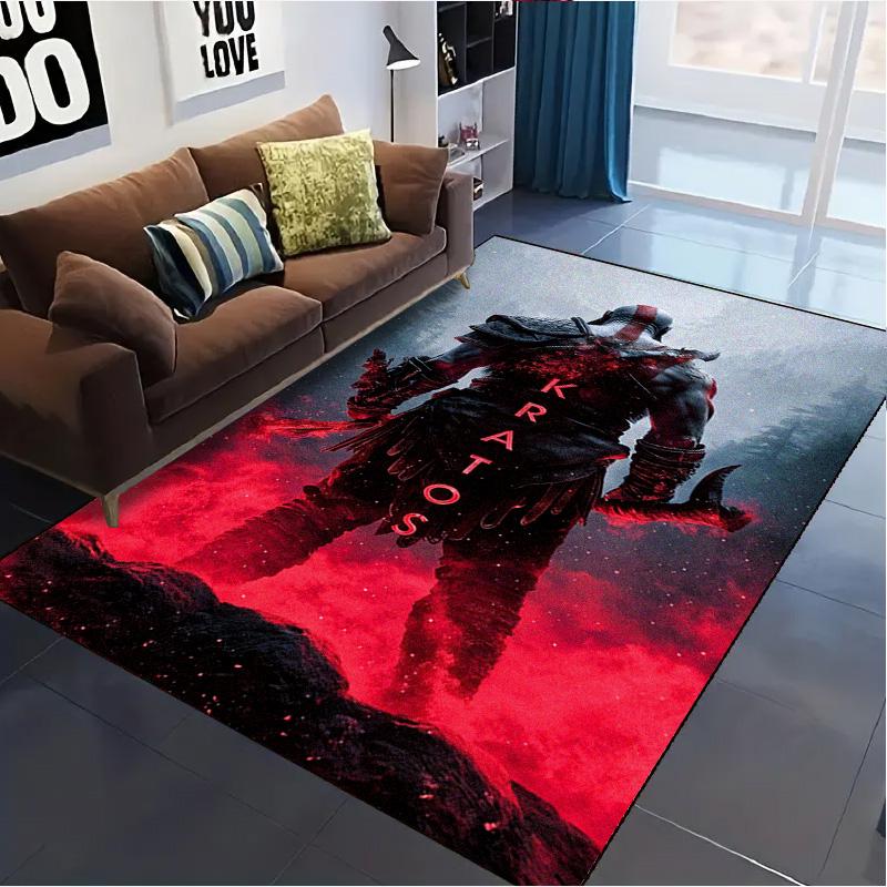 Kratos God Of War Carpet Rug for Living Room Bedroom Home Sofa Decoration,Kids play Non-slip Floor Mat
