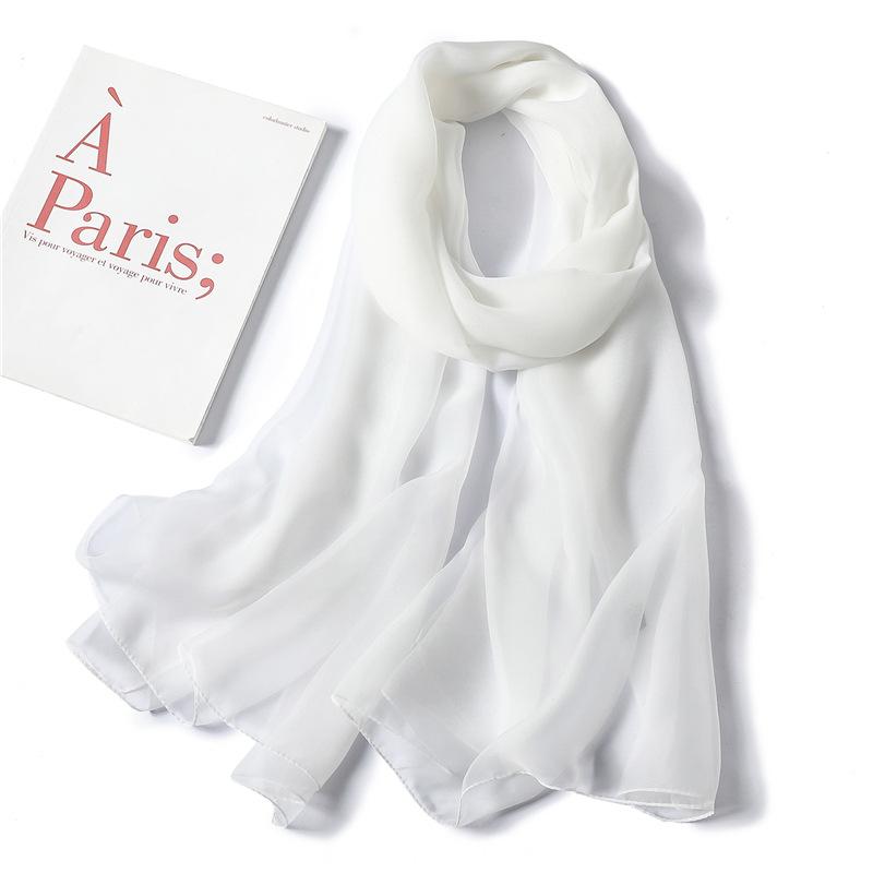 New Solid Color Versatile Yourou Yarn Scarf Women's Imitation Silk Scarf Women's Summer Sunscreen Shawl Imitation Beach Towel