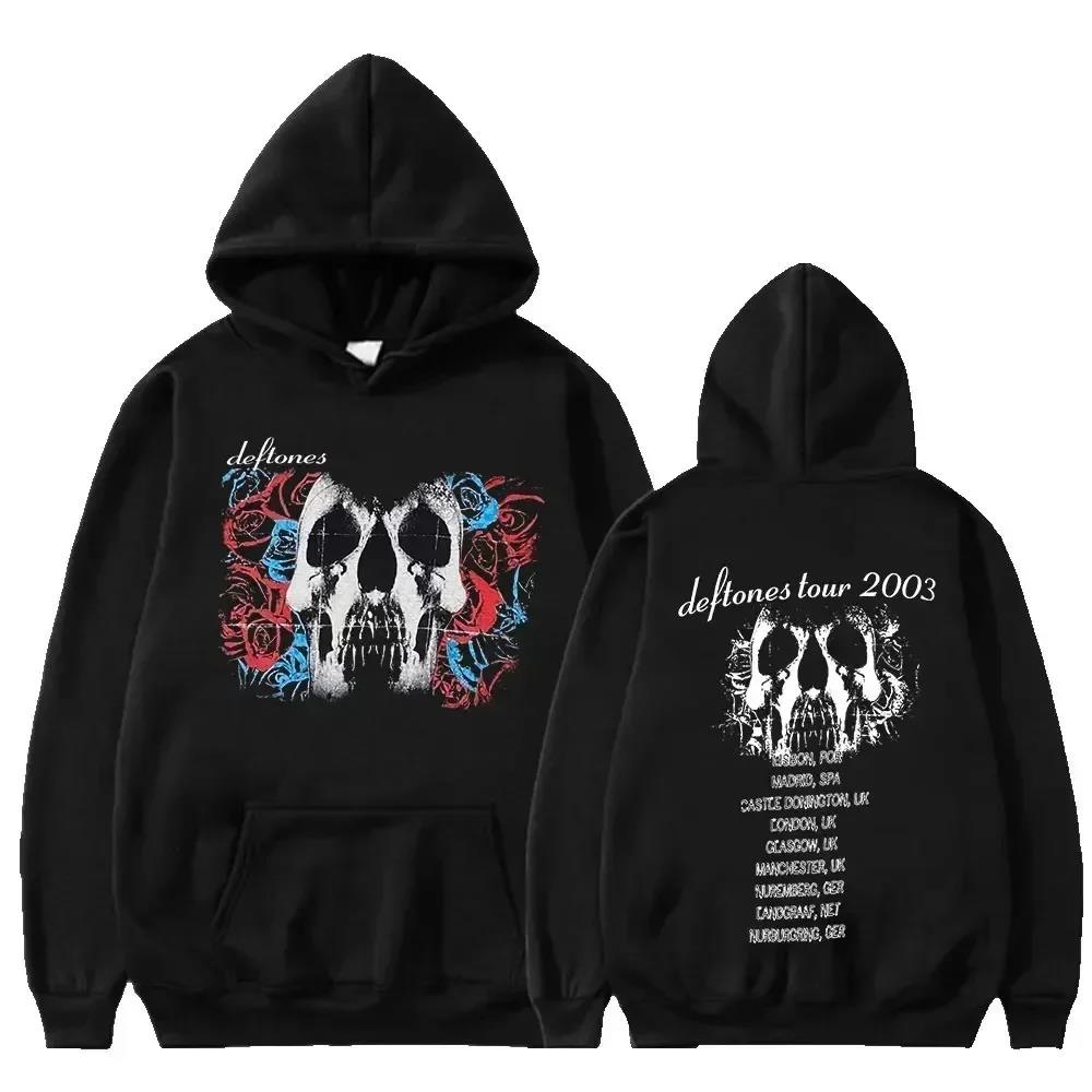 The New Deftones Trendy Printed Hoodies for Both Men and Women, Retro Punk Sweatshirts, and Streetwear from Harajuku