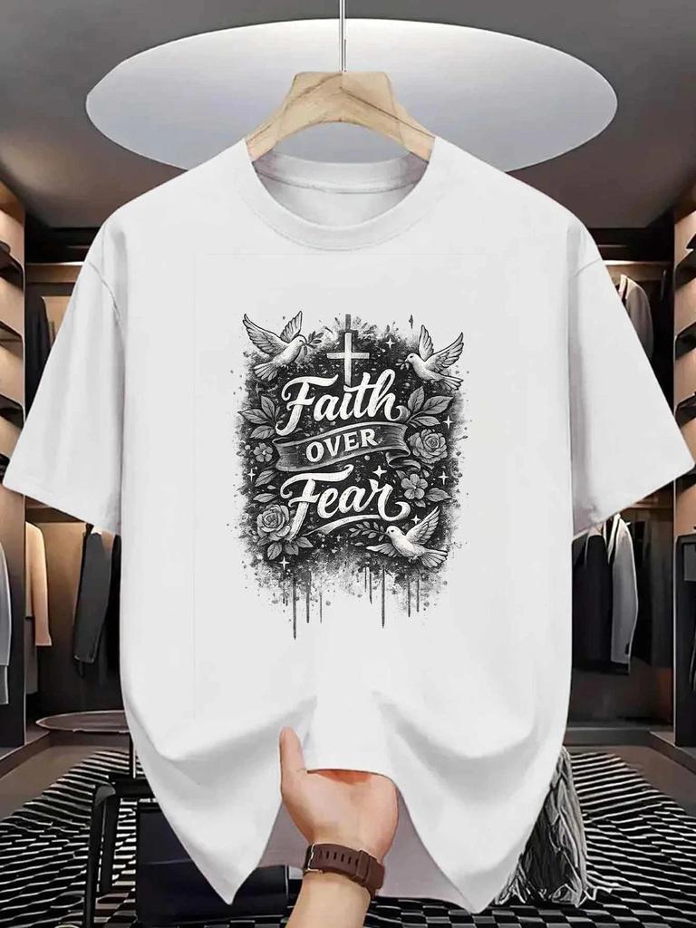 Faith Over Fear Graphic T- Shirt Christian Religious Shirt Inspirational Tee