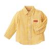 Длинная клетчатая рубашка в клетку, переходящая в желтый [MIKI HOUSE], рубашка с рукавами, 100% хлопок, для мальчиков, для девочек, для младенцев, для детей, детская одежда, детский сад,