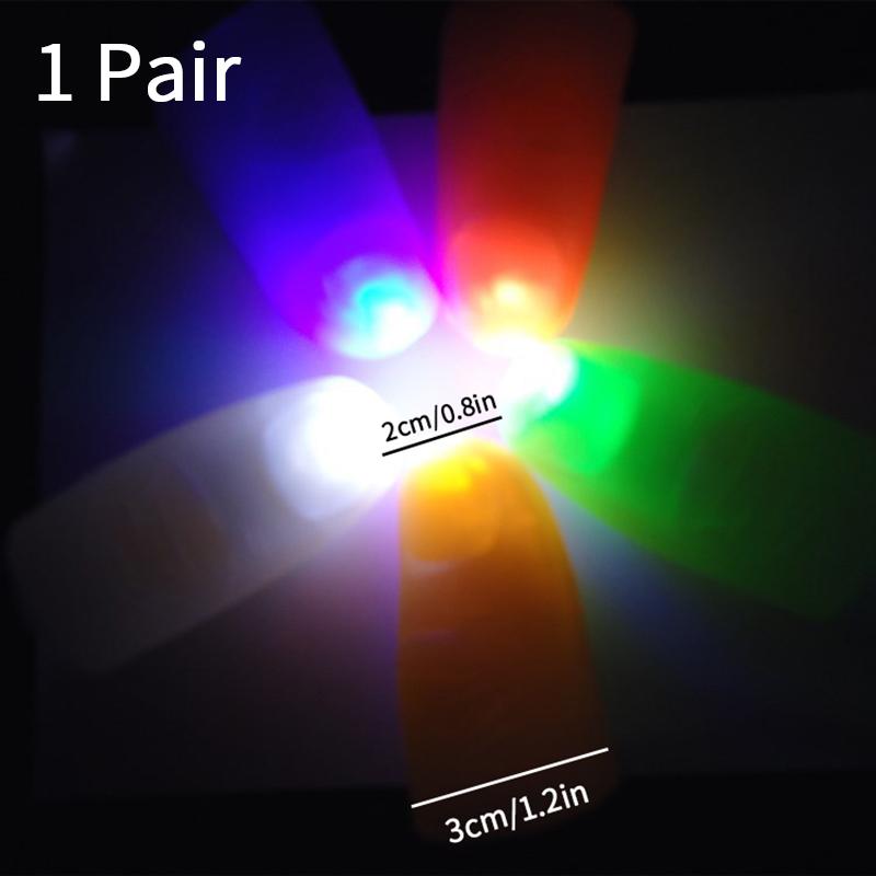 2Pcs Magic Light Up Finger Led Thumb Magic Trick Props Christmas New Year Party Novelty Funny Toys Glow In The Dark Kids Gifts