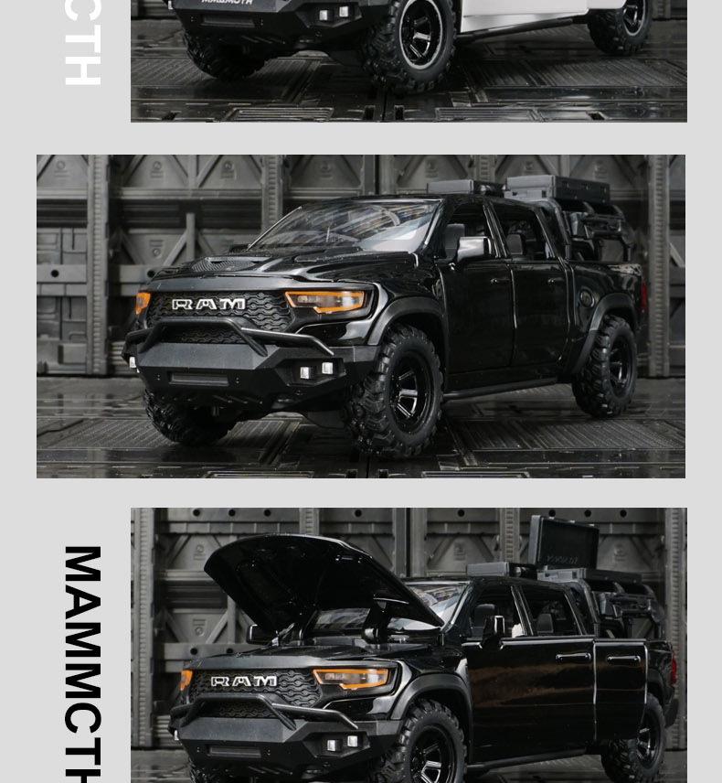 Zhongyuanxing 21024 Alloy Pull-back Off-road Pickup Toy with Sound and Light