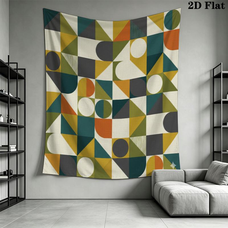 Simple Geometry Wall Tapestry Aesthetic Wall Hanging Printed Fabric Blanket Decorative Tapestries for Bedroom Living Room Home Decor