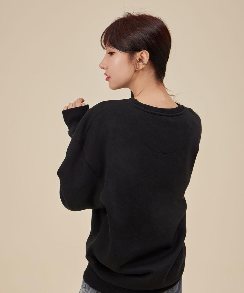 ASTRAL PROJECTION Basic Loose Fit Sweatshirt_Black