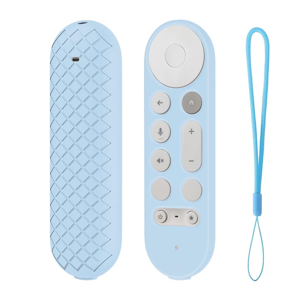 Silicone Remote Case Anti-Slip Protective Cover with Lanyard TV Remote Control Case Remote Cover for Google TV Streamer 4K