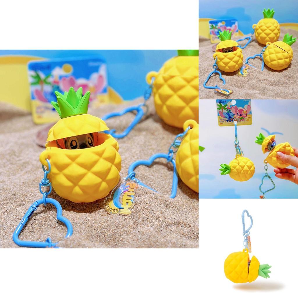 Stitch Summer Beach Collection Pineapple Silicone Keychain With Cute Character Design For Kids And Teens