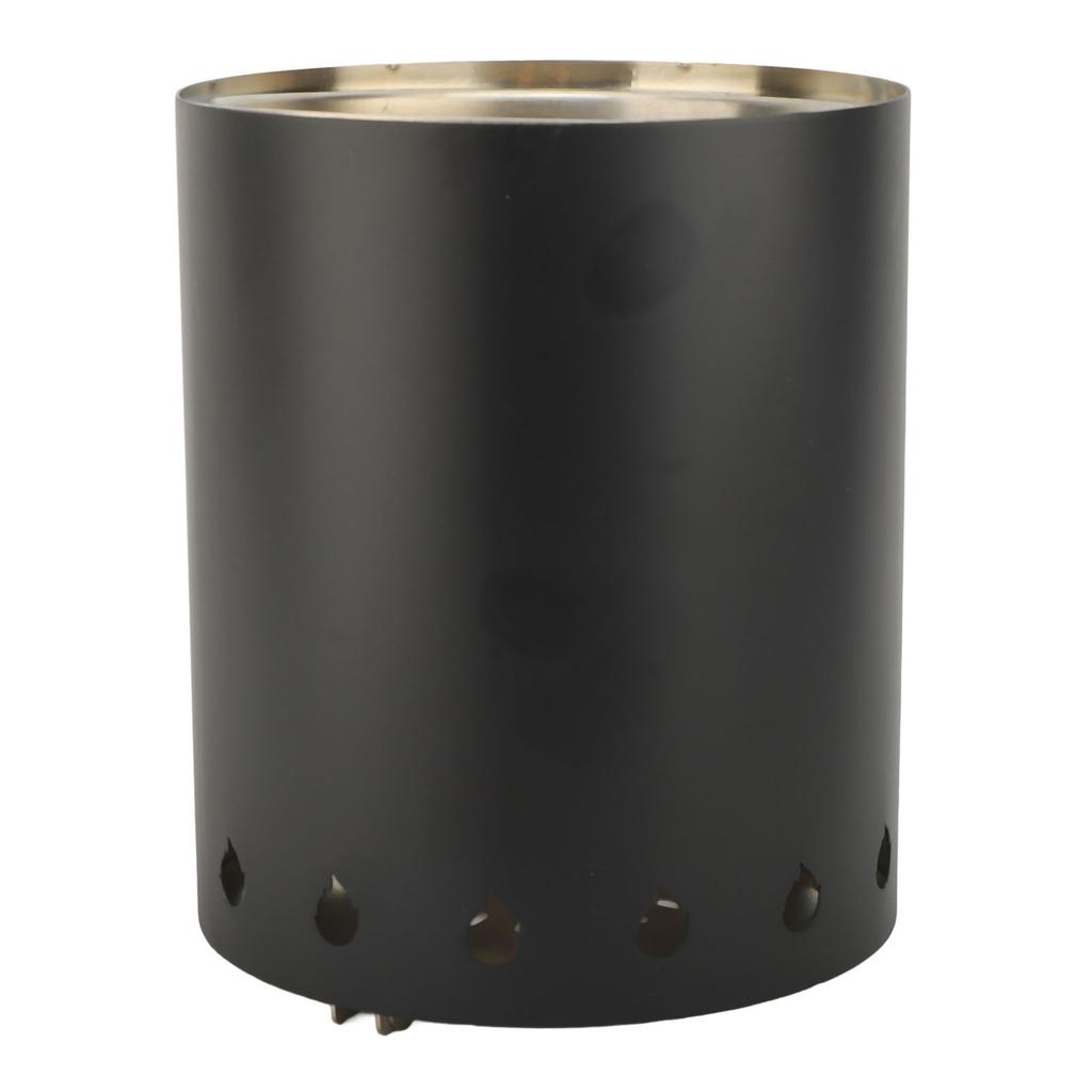 Ветрозащитная дровяная печь, уличный настольный кострище со подставкой для пешего туризма, путешествий, черная