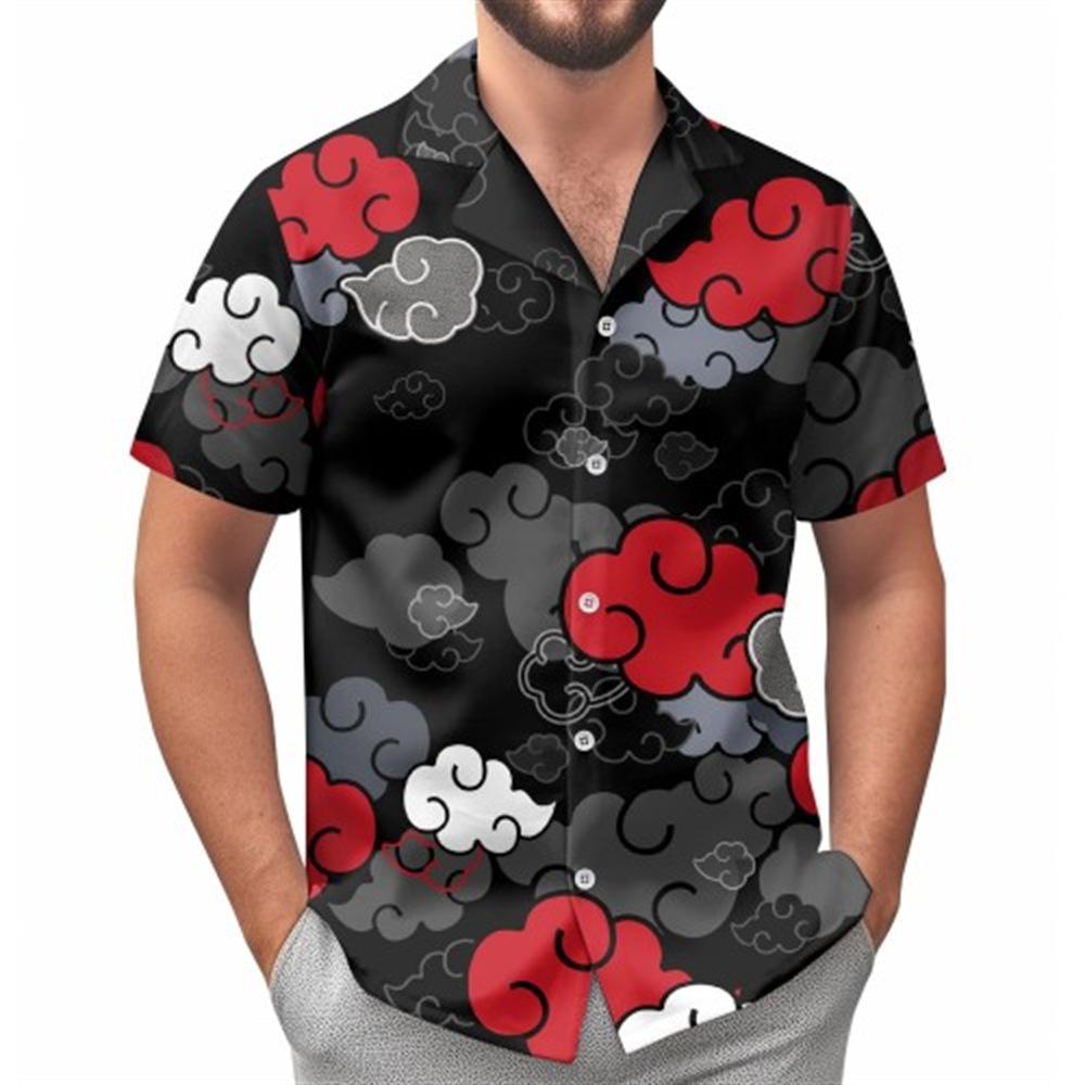 Мужская повседневная рубашка с короткими рукавами в гавайском пляжном стиле с 3D-принтом