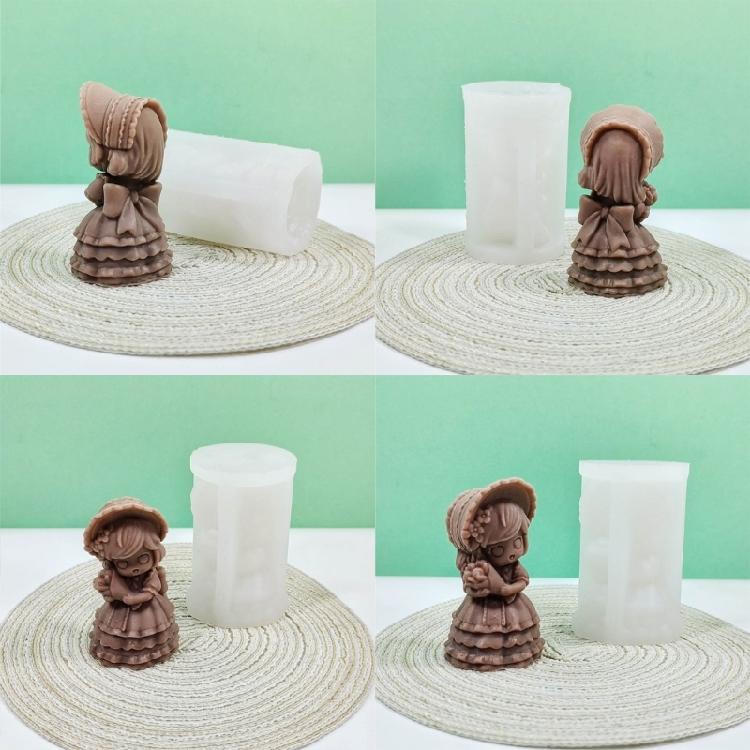 3D Силиконовая форма для свечей Девочка DIY Ароматерапия Гипс Кристалл Эпоксидная смола Формы