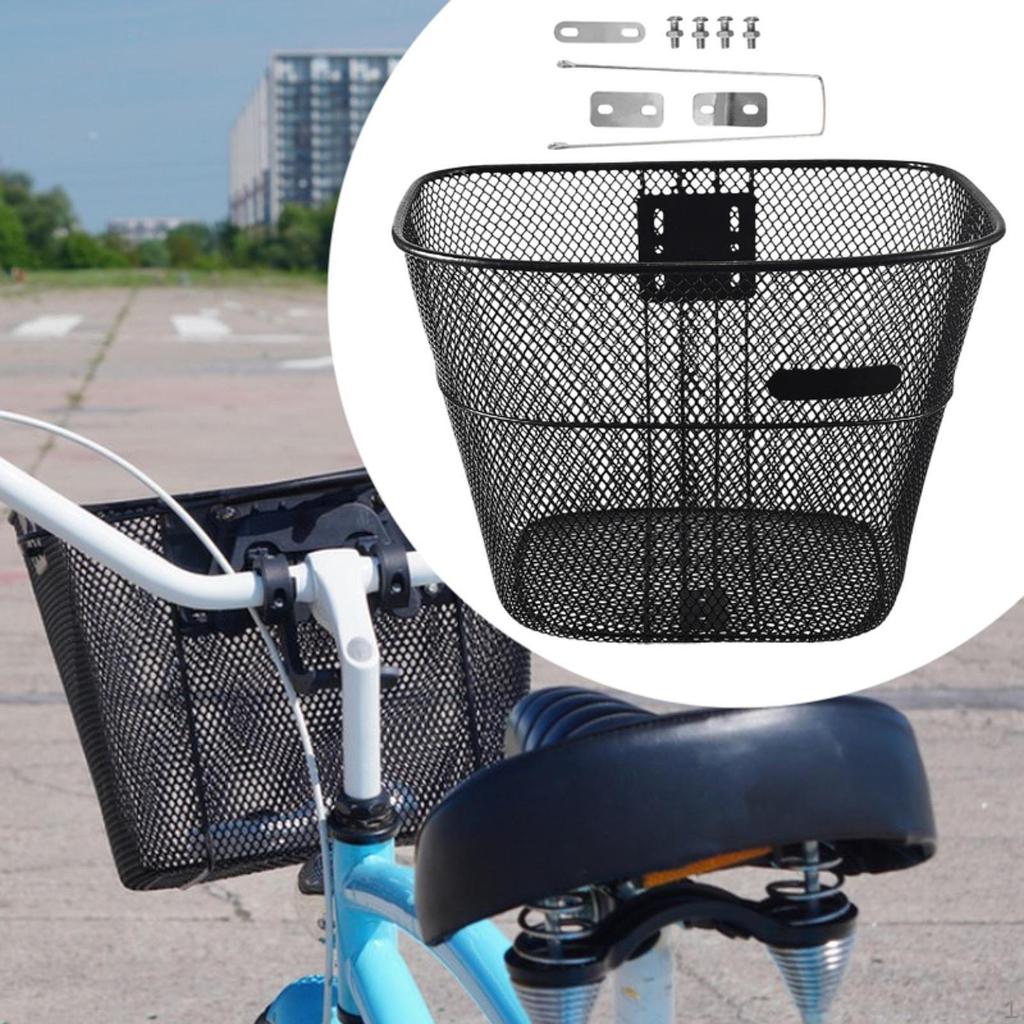 Bike Front Basket Bicycle Storage Metal for Mountain Road Bikes