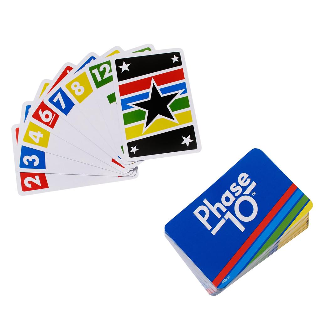Mattel Games Фаза 10 Вечеринка Образовательная Карточная Игра 112 для Возраста 7+ и HCF91 Игра, Принадлежности, Игра, Карты, 2-6 Игроков, Вверх, Синий,