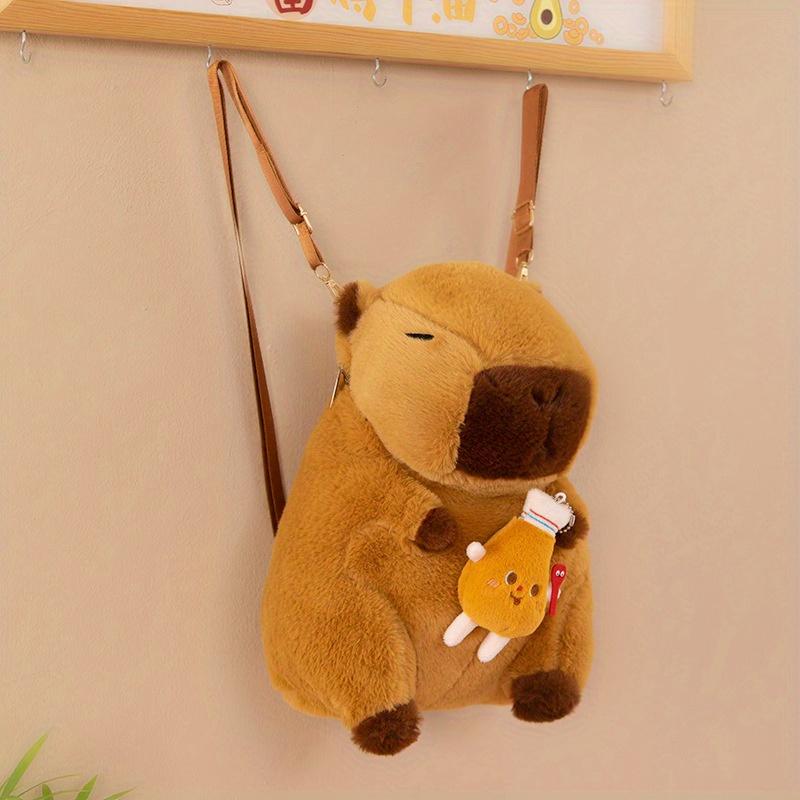 Cute Capybara Plush Backpack for Children, Gift for Girls, Cute Backpack, Playful Accessory, Soft Texture Bag,Stuffed Animals