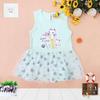 Newborn Girlss Infant Clothing Pure Cotton Spring Autumn Summer Vest Skirt Cat Print Lace Mesh Dress Kidswear Aapparel