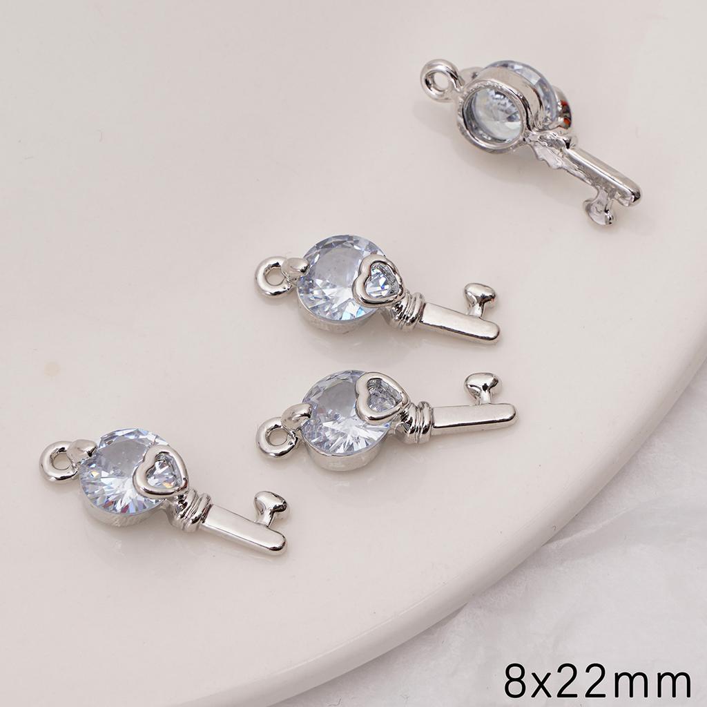 Набор блестящих металлических подвесок для изготовления украшений своими руками с дизайном сердца, ключа и цветка