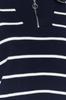 Women's Fashionable Stylish Sweater Navy Blue Wide Fit Zippered Striped Knitwear Sweater