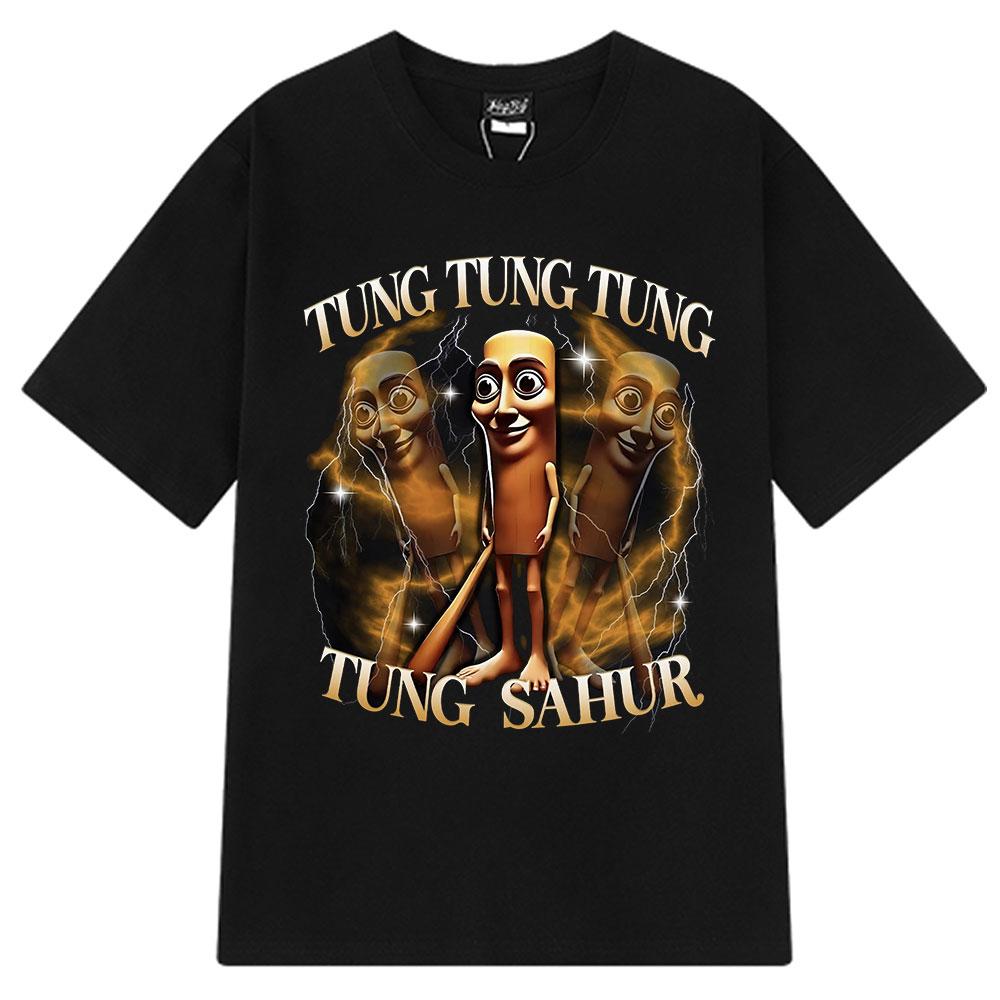 Italian Brainrot Tralalero Tralala Tung Tung Tung Sahur Bombardiro Crocodilo Funny Meme T-shirt Men Women Fashion Loose T Shirts