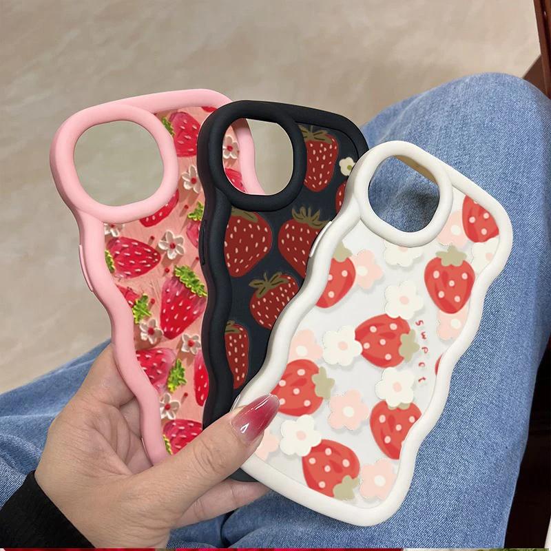 Роскошный чехол с рисунком Цветы и Клубника для infinix hot 60 PRO 50 40i 30i Play Note 40 30 SMART 9 8 Мягкий волнообразный боковой бампер Силиконовый чехол