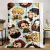 Cute Chibi Anime Characters Themed Warm blanket Design Flannel blanket for bedroom, living room, sofa, and nap.