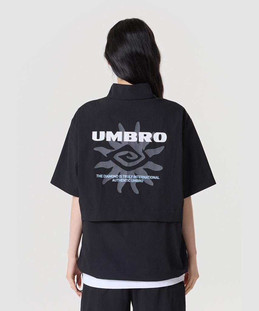 Umbro Анорак с коротким рукавом и воротником-стойкой из жатой ткани Черный Ur221Cwt63 (Тип B)