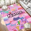 Custom Name Personalized Peppa Pig Print Carpet, Versatile Home Decor Rug, for Playroom, Apartment, Balcony, Entryway, Hallway Gift