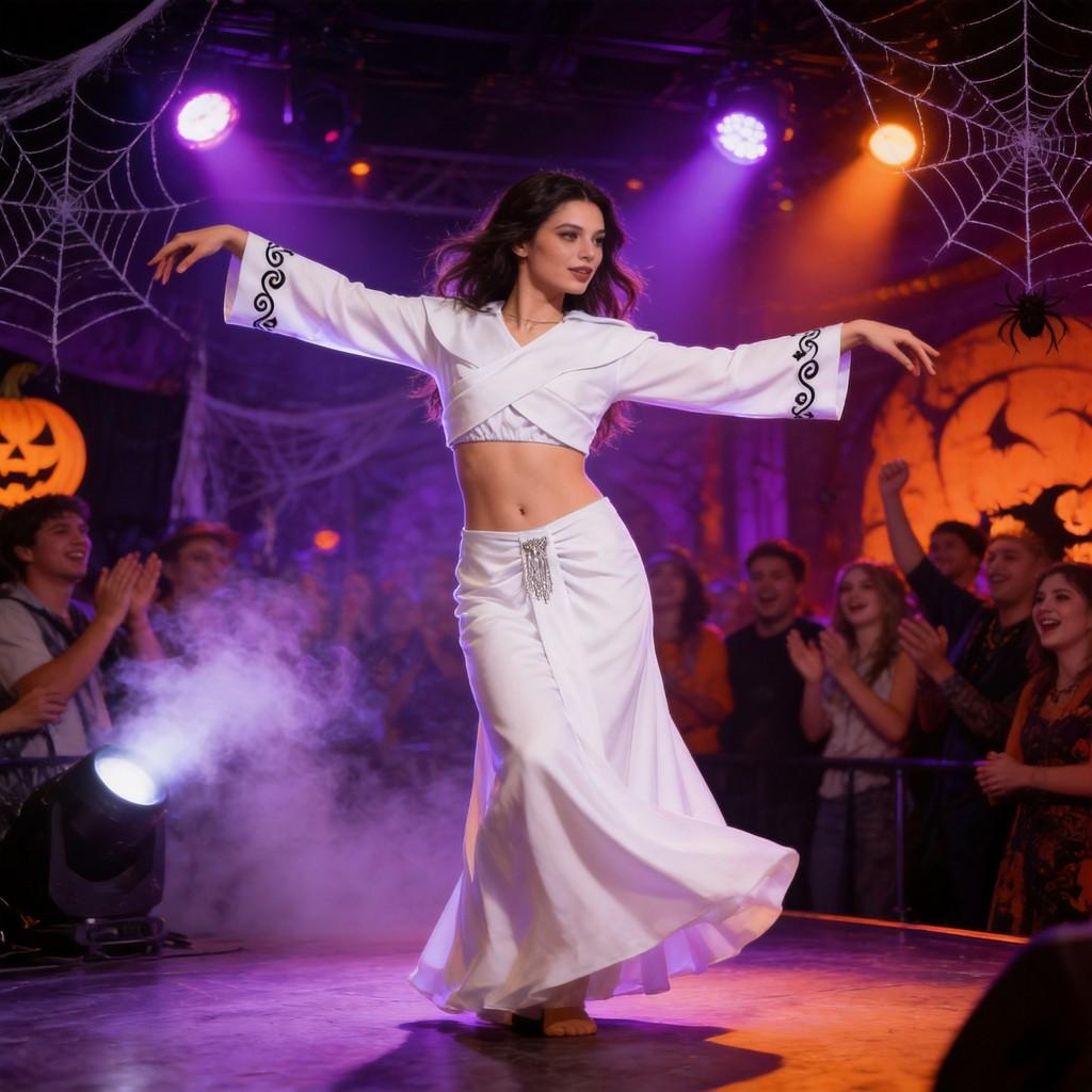 Padme Amidala Cosplay Costume With Polyester Fabric For Halloween And Drama Performances