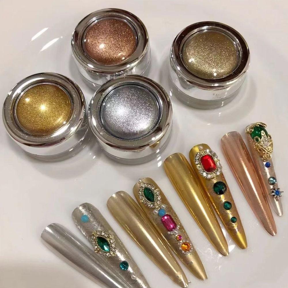4 Colors Mirror Powder Set High Shine Champagne Nail Glitter DIY Salon Essentials